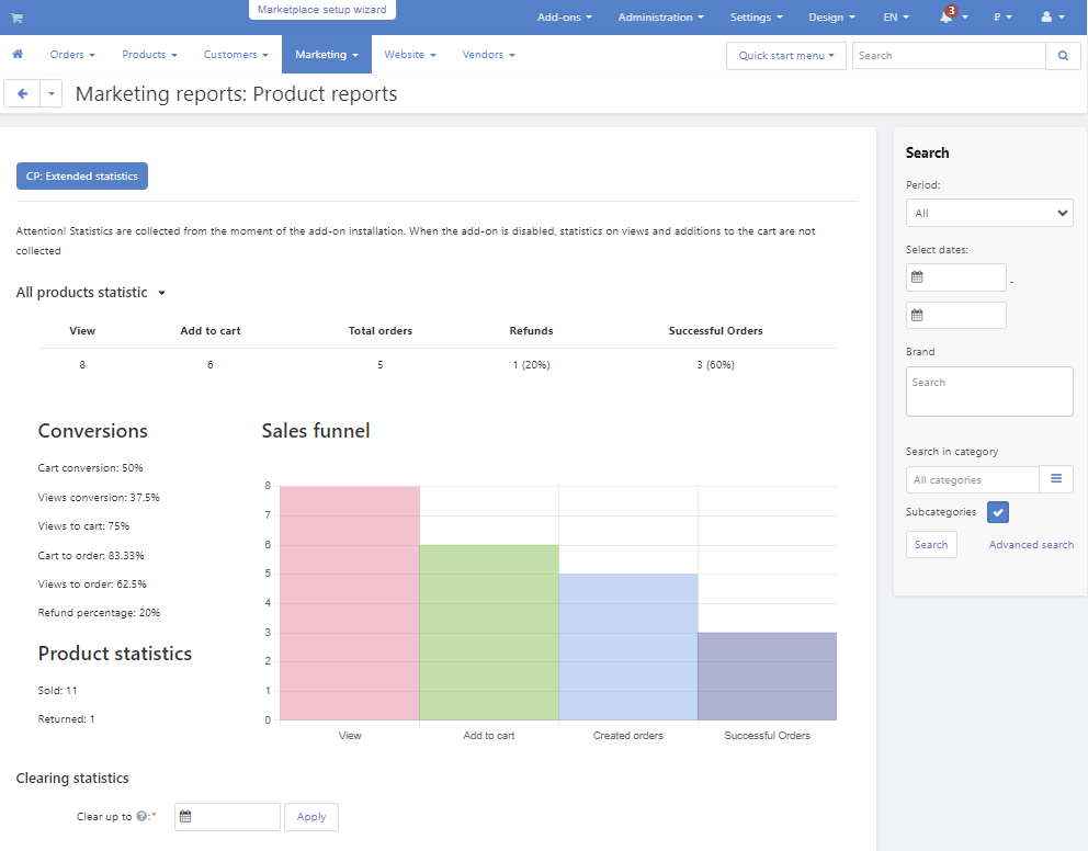 Marketing reports Product reports