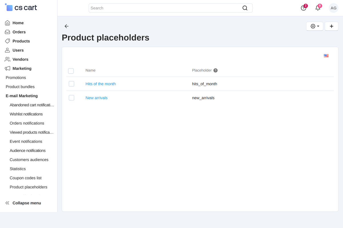 Your own product sets, inserted into emails in one line.