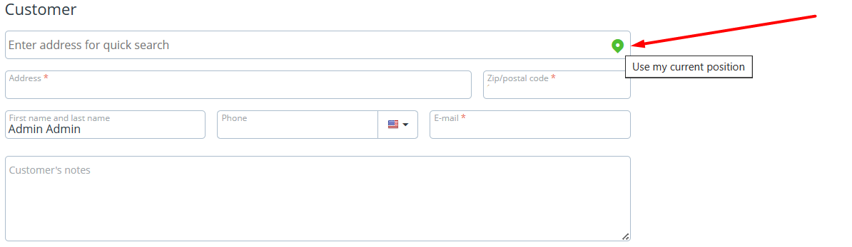 Autofill by current geolocation
