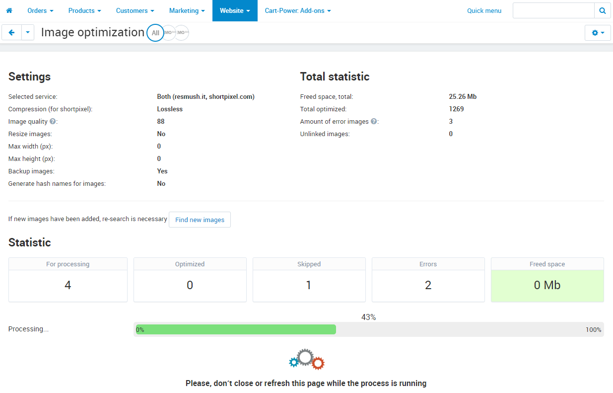 Choosing the optimisation service and quality