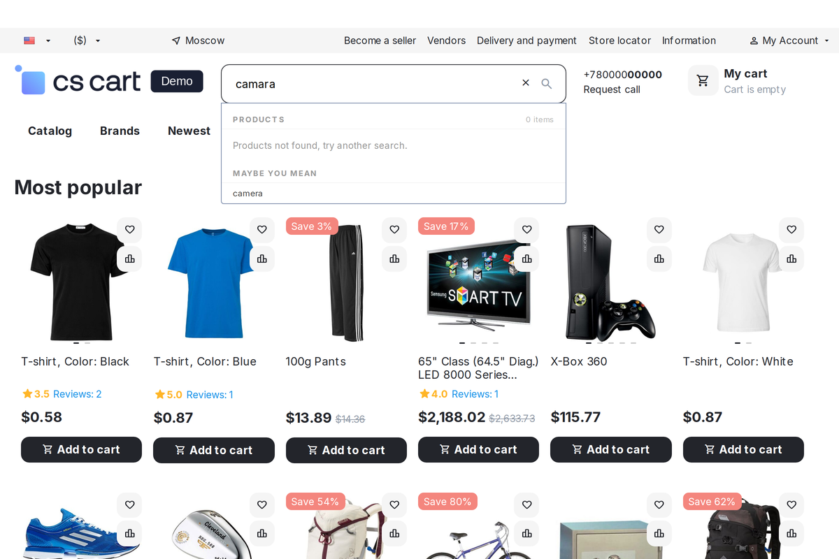 A mistyped query: the add-on suggests a word that exists in the store.