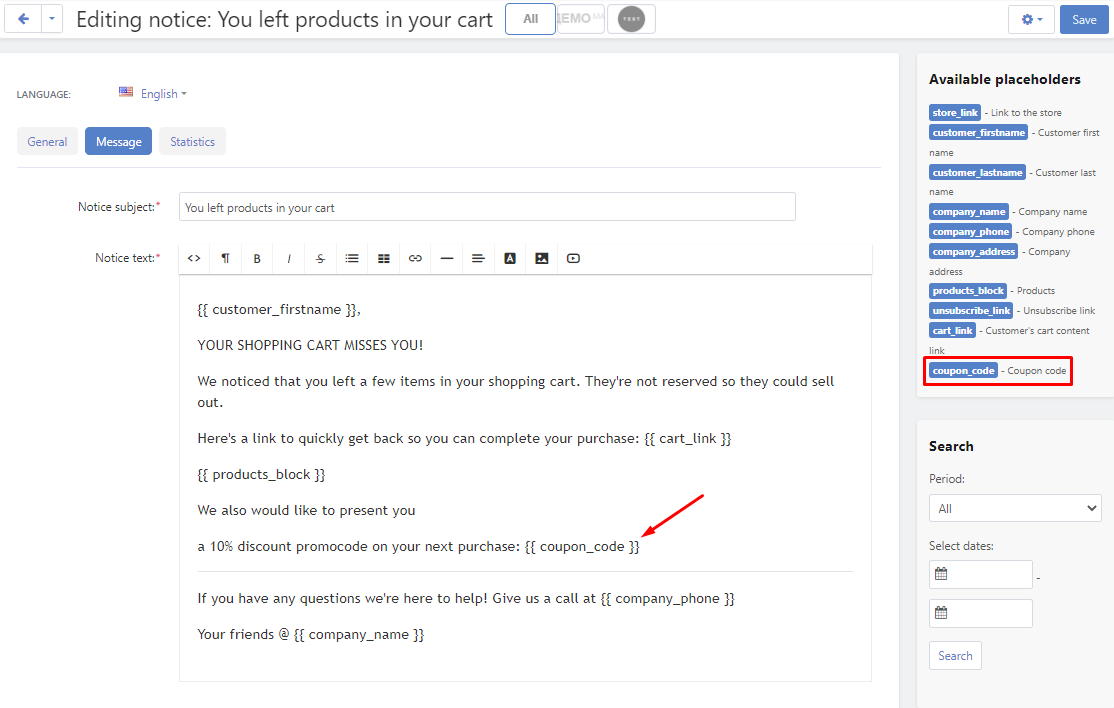 Email statistics