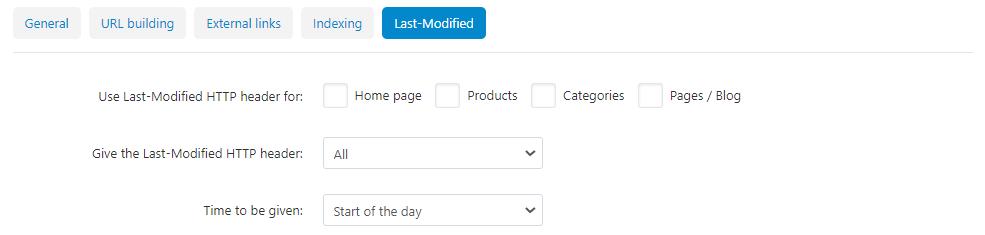 URL building settings