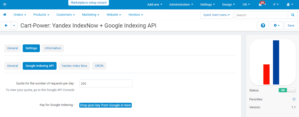 Manual submission of pages for indexing