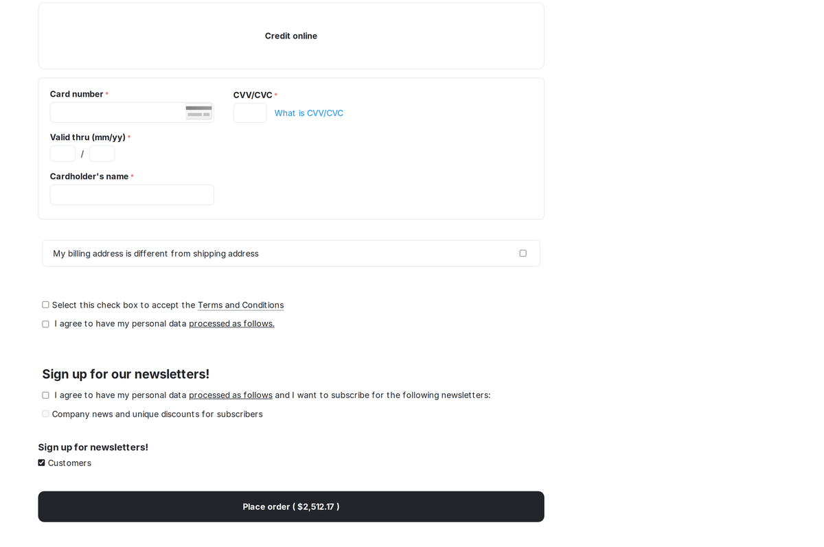 Checkout: the "Customers" list checkbox is pre-checked - that is how the list is set up.